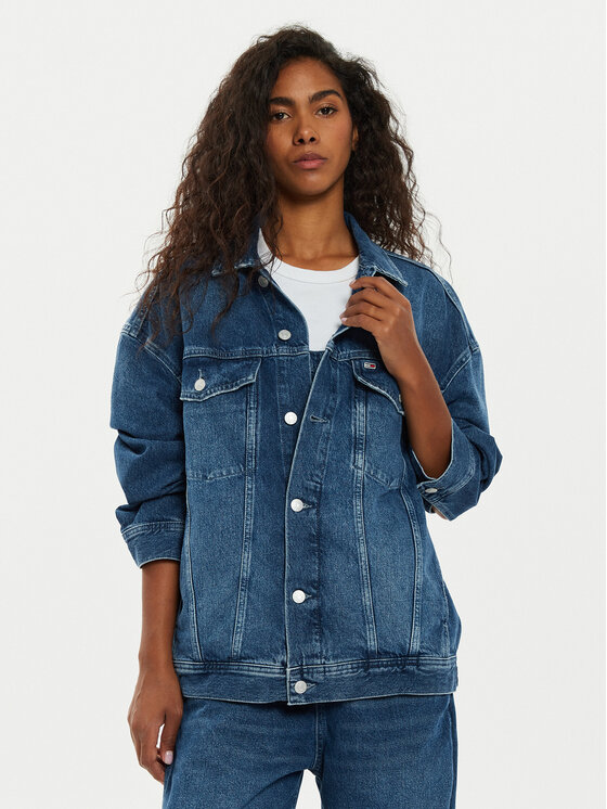 Tommy Jeans Дънково яке Daisy DW0DW19745 Тъмносин Oversize за Жени цена