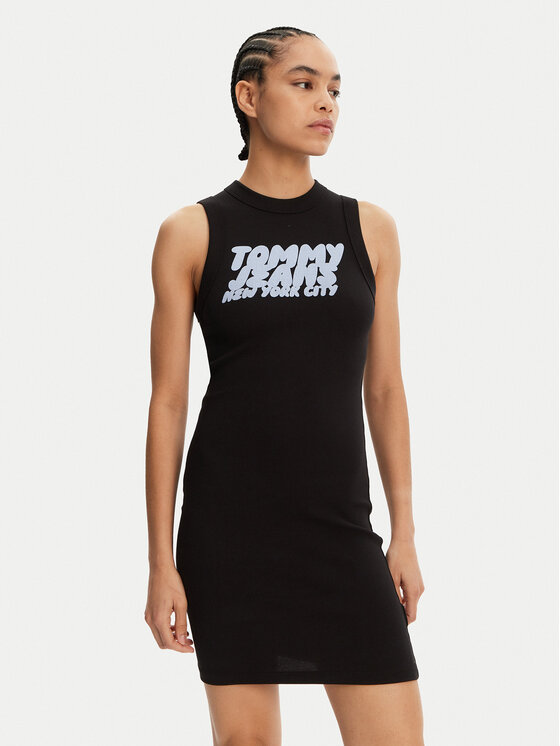Tommy Jeans Ежедневна рокля Bubble DW0DW21351 Черен Slim Fit за Жени цена
