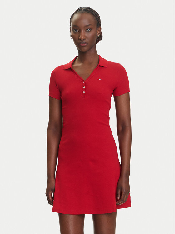 Tommy Jeans Ежедневна рокля DW0DW21172 Червен Regular Fit за Жени цена