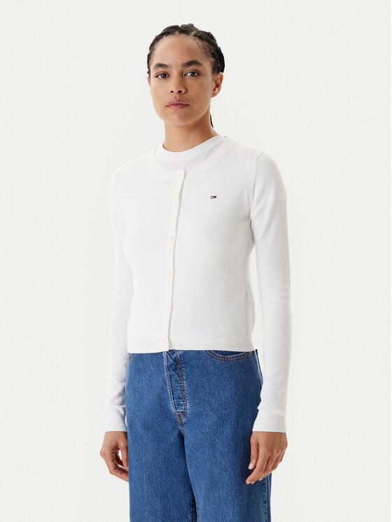 Tommy Jeans Кардиган Essential DW0DW20976 Екрю Regular Fit за Жени цена