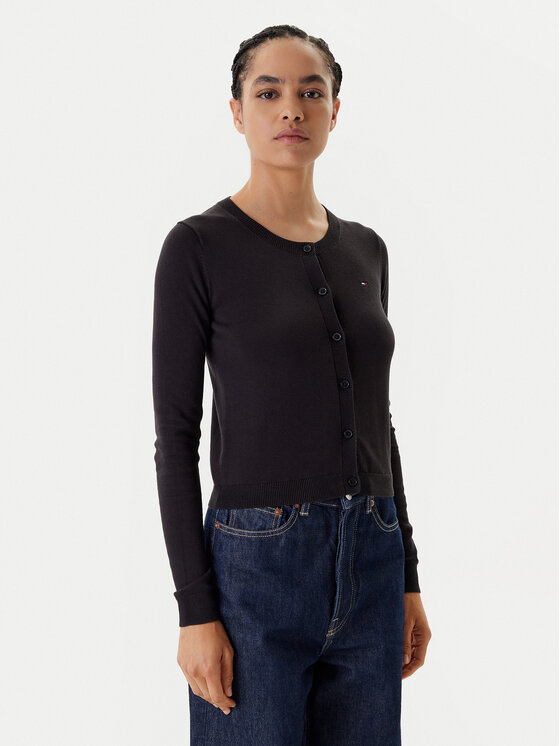 Tommy Jeans Кардиган Essential DW0DW20976 Черен Regular Fit за Жени цена