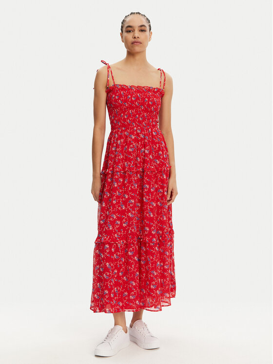 Tommy Jeans Лятна рокля DW0DW20339 Червен Regular Fit за Жени цена
