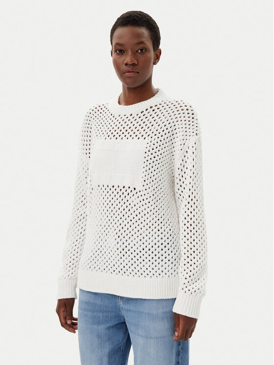 Tommy Jeans Пуловер DW0DW20262 Екрю Relaxed Fit за Жени цена