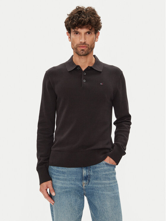 Tommy Jeans Пуловер Essential DM0DM20304 Черен Slim Fit за Мъже цена