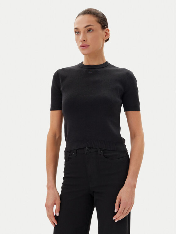 Tommy Jeans Пуловер Essential DW0DW19336 Черен Regular Fit за Жени цена