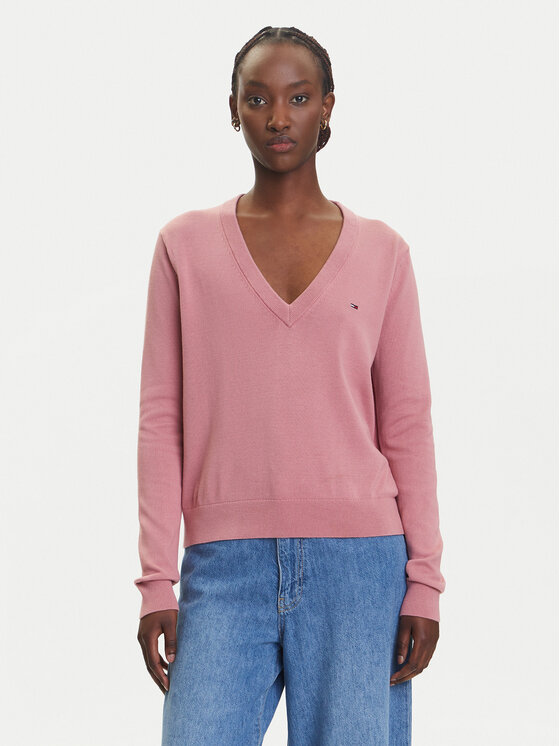 Tommy Jeans Пуловер Essential DW0DW19888 Розов Regular Fit за Жени цена