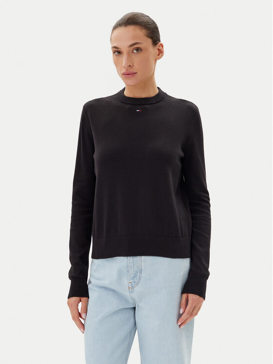 Tommy Jeans Пуловер Essential DW0DW20159 Черен Regular Fit за Жени цена