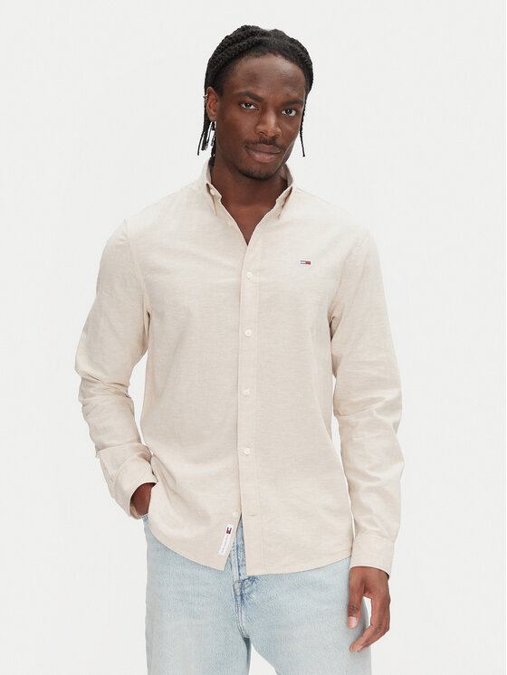 Tommy Jeans Риза DM0DM20875 Бежов Regular Fit за Мъже цена