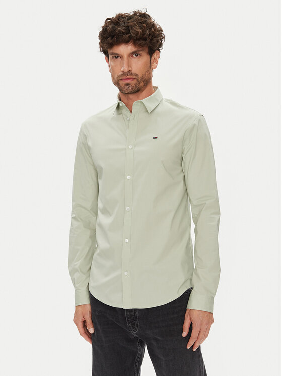 Tommy Jeans Риза Original DM0DM04405 Зелен Slim Fit за Мъже цена