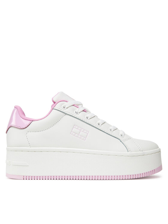 Tommy Jeans Сникърси Tjw Flatform Patent Sneaker EN0EN02864 Екрю за Жени цена