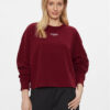 Tommy Jeans Суитшърт Ess Logo DW0DW16393 Бордо Cropped Fit за Жени цена
