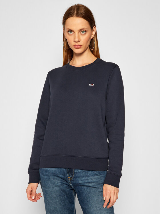 Tommy Jeans Суитшърт Fleece DW0DW09227 Тъмносин Regular Fit за Жени цена