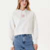 Tommy Jeans Суитшърт Heart DW0DW21408 Бял Relaxed Fit цвят на ниска цена
