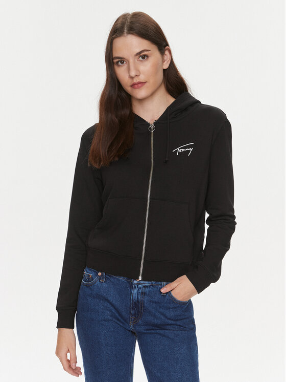 Tommy Jeans Суитшърт Signature DW0DW17338 Черен Regular Fit за Жени цена