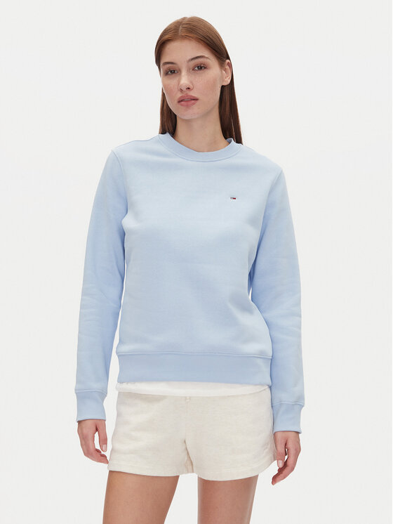 Tommy Jeans Суитшърт Tjw Reg S Flag Crew DW0DW19959 Светлосиньо Regular Fit за Жени цена