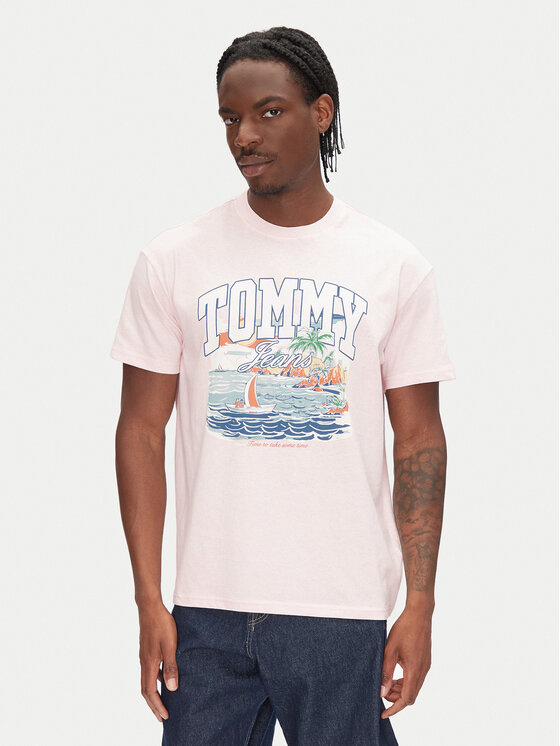 Tommy Jeans Тишърт Arch Sailing DM0DM21867 Розов Relaxed Fit за Мъже цена