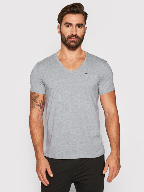 Tommy Jeans Тишърт DM0DM04410 Сив Regular Fit за Мъже цена