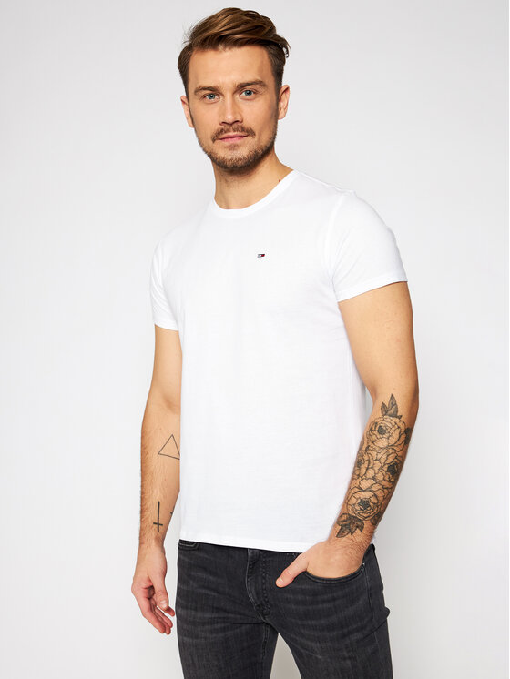 Tommy Jeans Тишърт DM0DM04411 Бял Slim Fit за Мъже цена