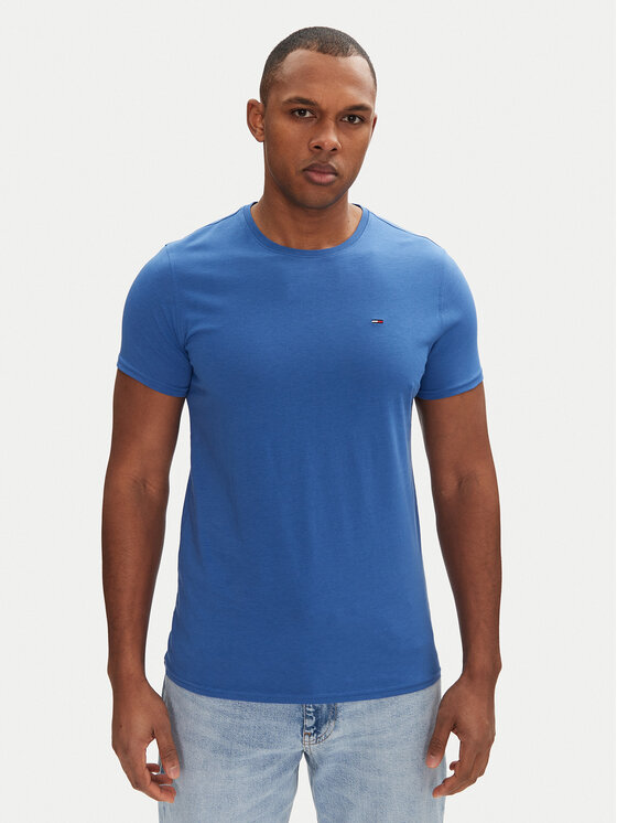 Tommy Jeans Тишърт DM0DM04411 Син Slim Fit за Мъже цена