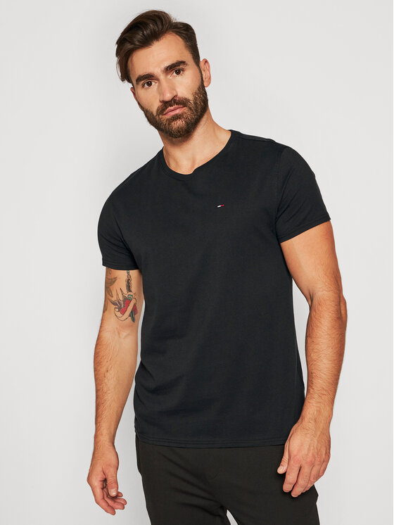 Tommy Jeans Тишърт DM0DM04411 Черен Slim Fit за Мъже цена