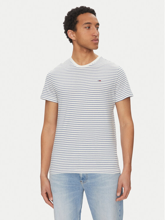 Tommy Jeans Тишърт DM0DM20377 Син Slim Fit за Мъже цена