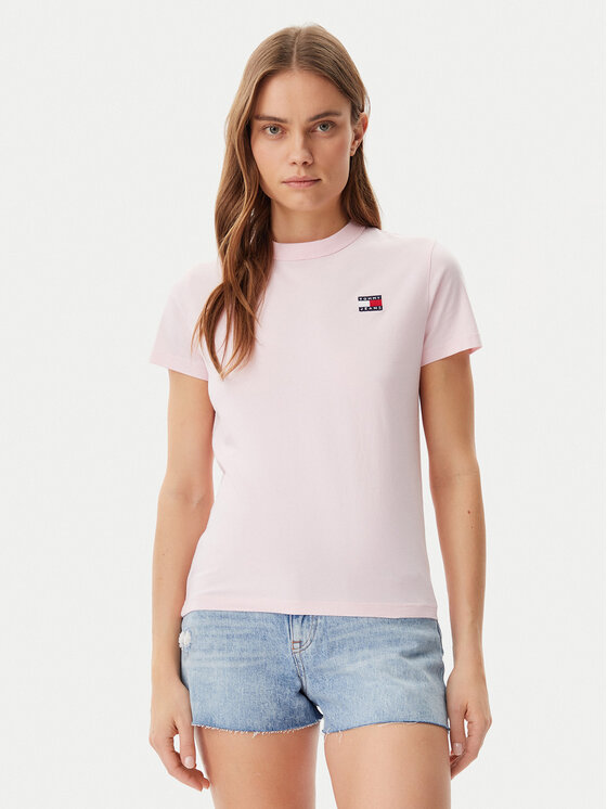 Tommy Jeans Тишърт DW0DW20153 Розов Regular Fit за Жени цена