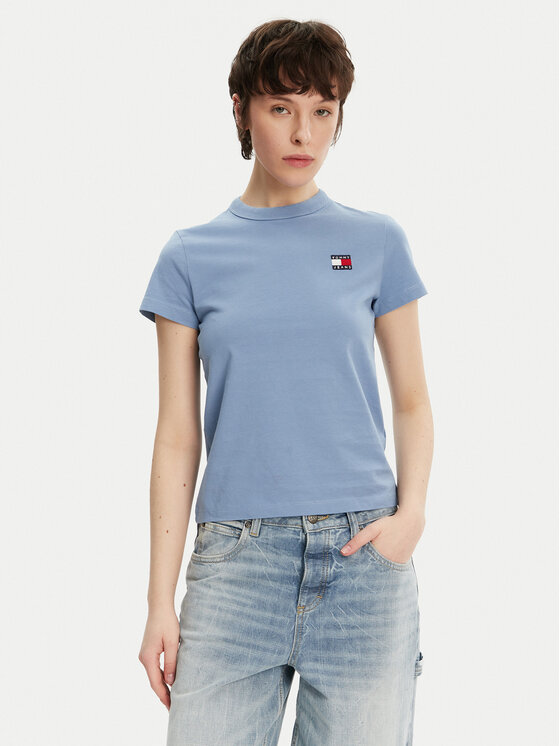 Tommy Jeans Тишърт DW0DW20153 Син Regular Fit за Жени цена