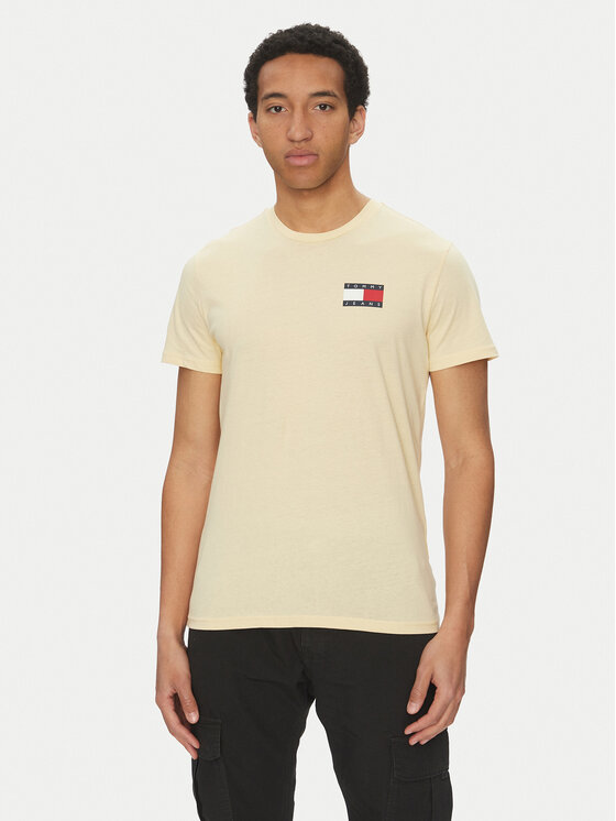 Tommy Jeans Тишърт Essential DM0DM20740 Жълт Slim Fit за Мъже цена