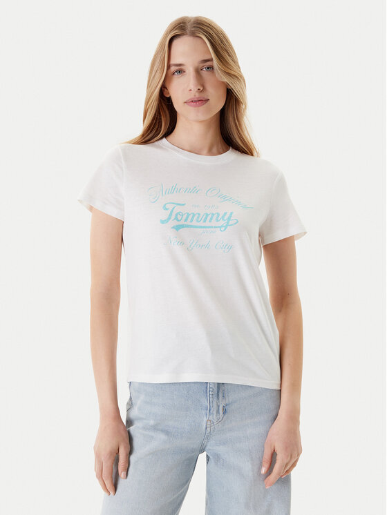 Tommy Jeans Тишърт Essential DW0DW21404 Бял Regular Fit за Жени цена