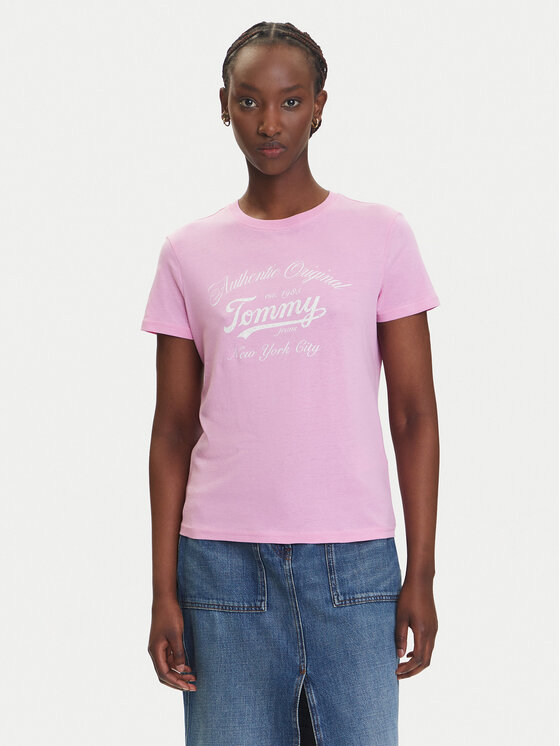 Tommy Jeans Тишърт Essential DW0DW21404 Розов Regular Fit за Жени цена