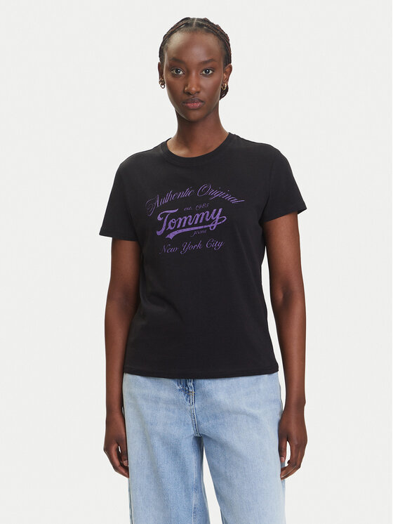 Tommy Jeans Тишърт Essential DW0DW21404 Черен Regular Fit за Жени цена