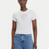 Tommy Jeans Тишърт Heart DW0DW21390 Бял Slim Fit цвят на ниска цена