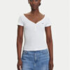 Tommy Jeans Тишърт Henley DW0DW20902 Бял Slim Fit за Жени цена