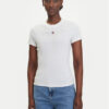 Tommy Jeans Тишърт Linear DW0DW21422 Екрю Slim Fit цвят на ниска цена