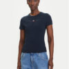 Tommy Jeans Тишърт Linear DW0DW21422 Тъмносин Slim Fit за Жени цена