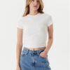 Tommy Jeans Тишърт Script DW0DW20910 Екрю Slim Fit за Жени цена