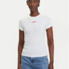 Tommy Jeans Тишърт Script Label DW0DW21402 Бял Slim Fit за Жени цена