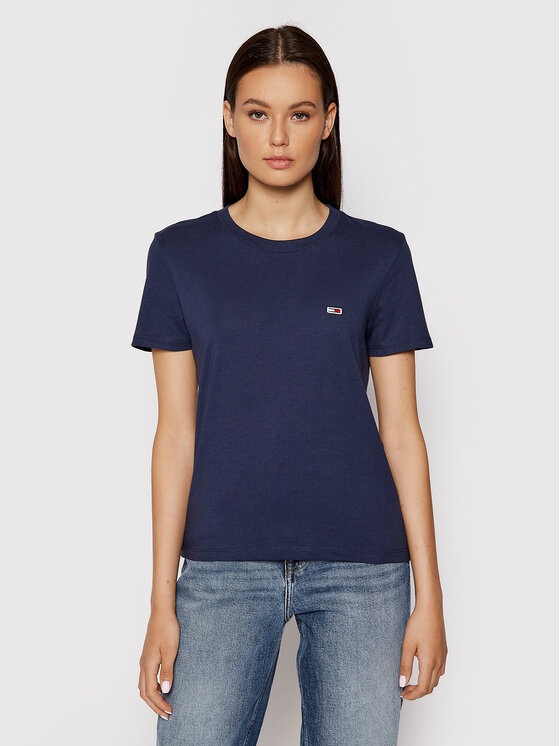 Tommy Jeans Тишърт Tjw Jersey DW0DW09198 Тъмносин Regular Fit за Жени цена