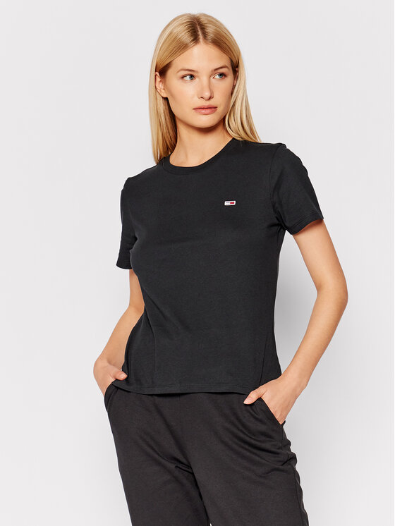 Tommy Jeans Тишърт Tjw Jersey DW0DW09198 Черен Regular Fit за Жени цена