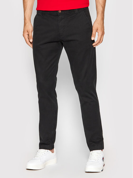 Tommy Jeans Чино панталони Scanton DM0DM09595 Черен Slim Fit за Мъже цена