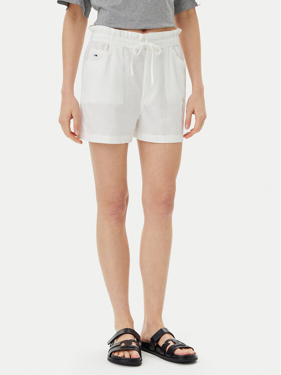 Tommy Jeans Шорти от плат DW0DW20360 Екрю Regular Fit за Жени цена