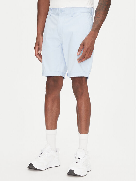 Tommy Jeans Шорти от плат Scanton DM0DM21950 Светлосиньо Slim Fit за Мъже цена