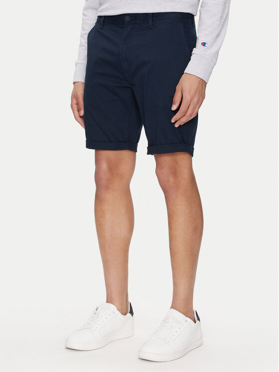 Tommy Jeans Шорти от плат Scanton DM0DM21950 Тъмносин Slim Fit за Мъже цена