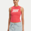 Tommy Jeans топ DW0DW21339 Розов Slim Fit за Жени цена