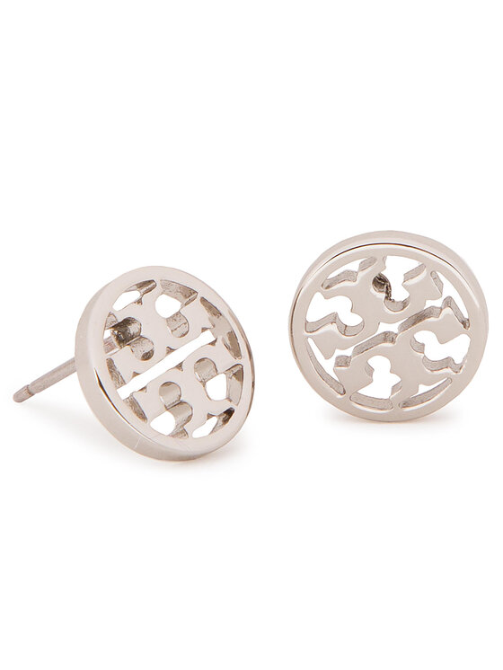 Tory Burch Обици Logo Circle Stud Earring 11165518 Сребрист за Жени цена