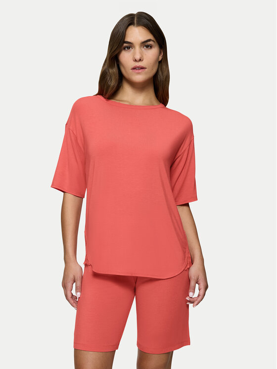 Triumph Пижама Timeless Sensuality 10222627 Коралов Relaxed Fit за Жени цена