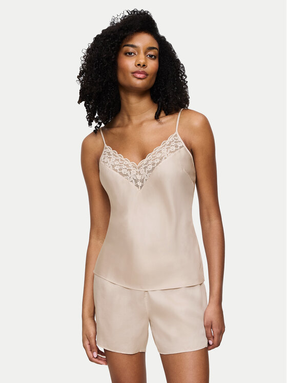 Triumph Пижама Wild Azalea 10221499 Бежов Regular Fit за Жени цена