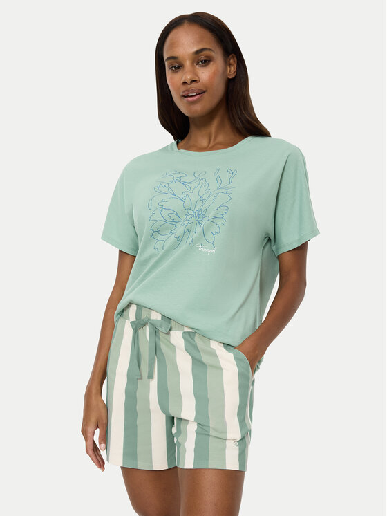 Triumph Пижамени шорти Mix & Match 10218280 Зелен Relaxed Fit за Жени цена
