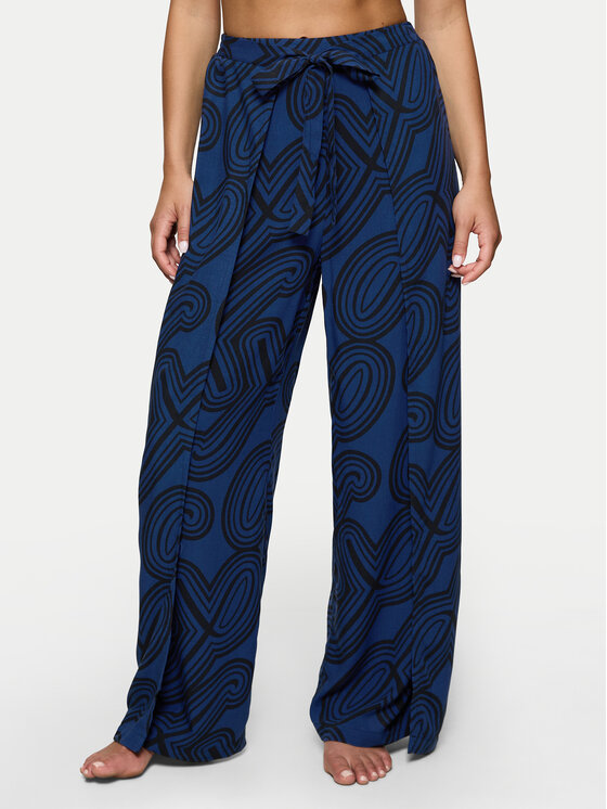 Triumph Текстилни панталони Beach MyWear 10222189 Тъмносин Wide Leg за Жени цена