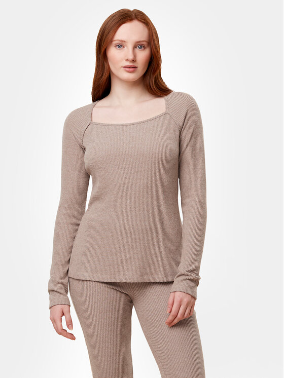Triumph Тениска на пижама Thermal MyWear Top LSL 10216551 Бежов Regular Fit за Жени цена